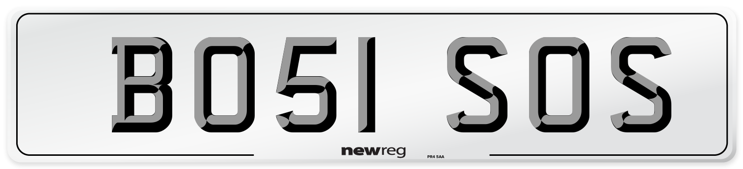 BO51 SOS Number Plate from New Reg